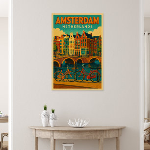 Poster Rétro Amsterdam Pays-Bas
