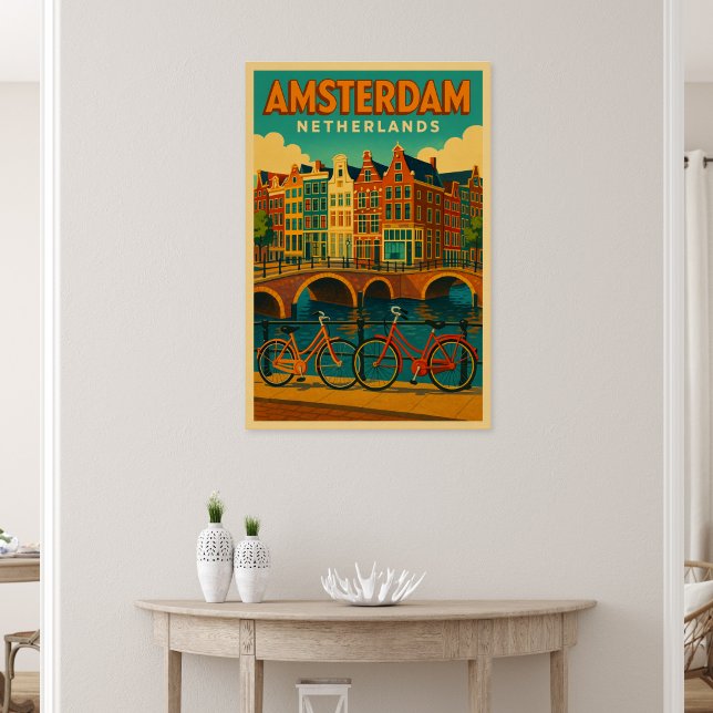 Poster Rétro Amsterdam Pays-Bas (Créateur téléchargé)