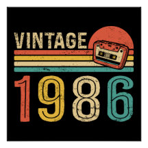 Rétro Anniversaire 1986 Bande Cassette Vintage 40 