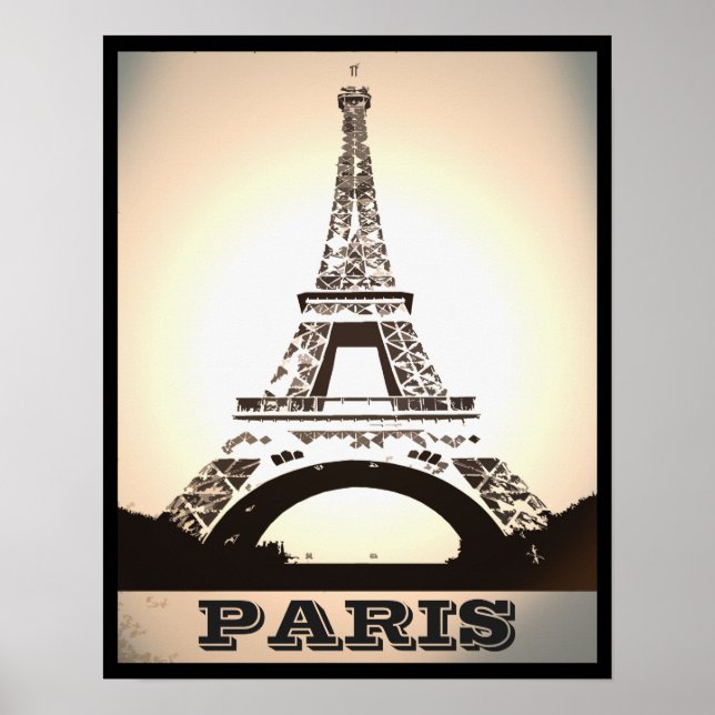 Poster Retro art vintage Paris (Devant)