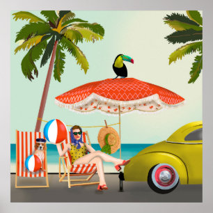 Poster Retro Beach