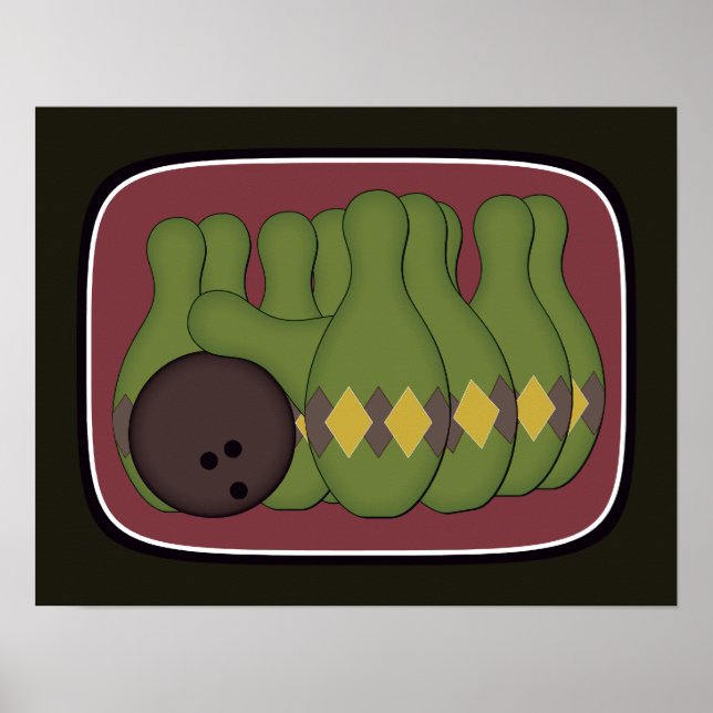 Poster Retro Bowling (Devant)