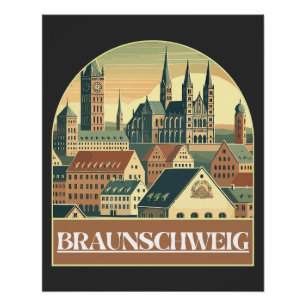 Poster Rétro Brunswick Skyline