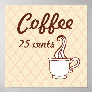Poster Retro Coffee Art Imprimer