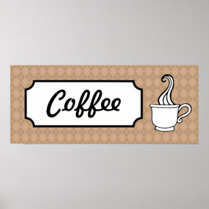 Poster Retro Coffee Art Imprimer