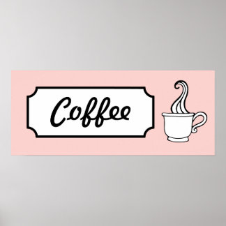 Poster Retro Coffee Art Imprimer