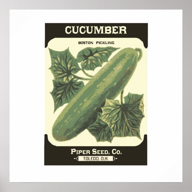 Poster Retro Concomber Seed Packet Imprimer (Devant)