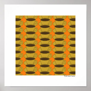Poster Retro Cups Café Pop Art