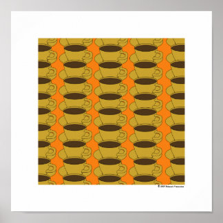 Poster Retro Cups Café Pop Art