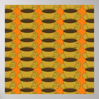 Poster Retro Cups Café Pop Art