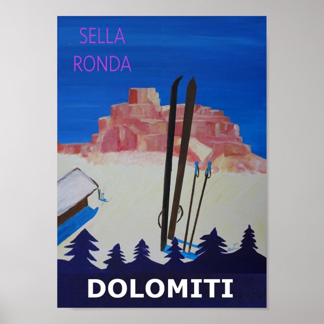 Poster rétro de Dolomiti Sella Ronda (Devant)