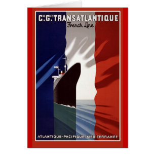 Poster rétro de la ligne de croisière Atlantique