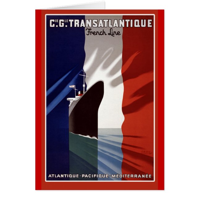 Poster rétro de la ligne de croisière Atlantique (Devant)