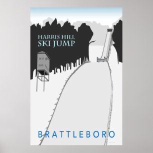 Poster Retro de la sonnerie de ski Harris Hill