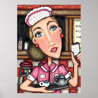Poster Retro Diner Diva Art Imprimer
