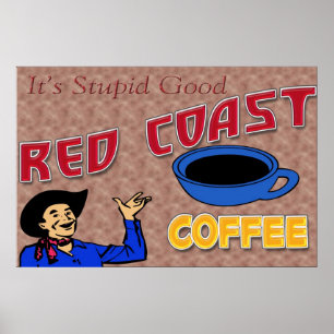 Poster rétro du café de la Côte Rouge