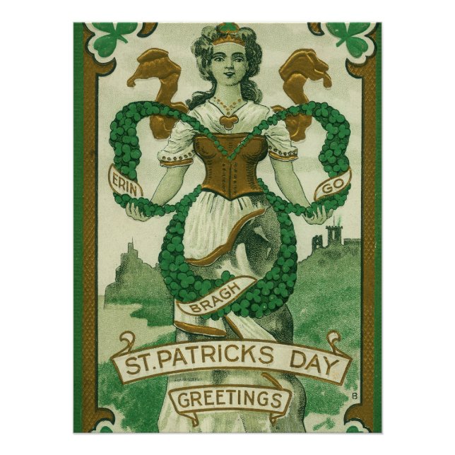 Poster Rétro - Erin Go Braugh. Saint-Patrick Jour de Fête (Devant)