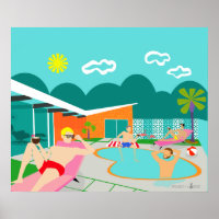 Poster Retro Gay Pool Party