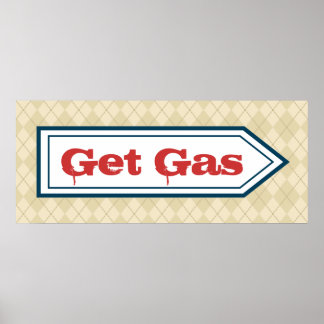 Poster Retro Get Gas Diner Gare Station Panneau Art