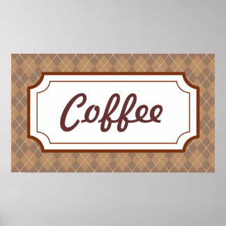 Poster Retro Kitchen Diner Coffee Sign Wall Art Po