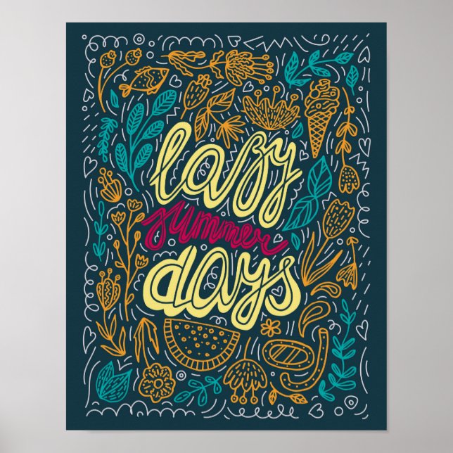 Poster rétro Lazy Summer Days (Devant)