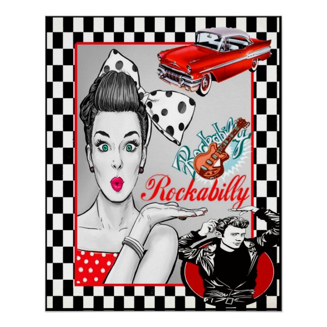 Poster Retro les années 50 Rockabilly (Devant)
