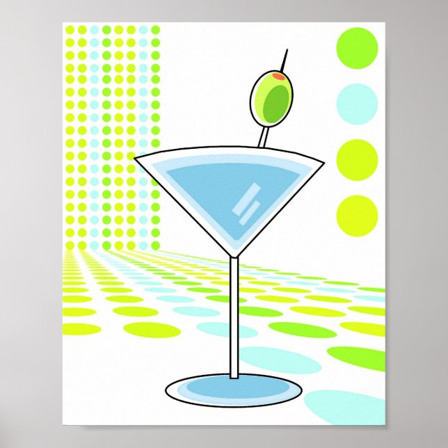 Poster Retro Martini 8x10 (Devant)