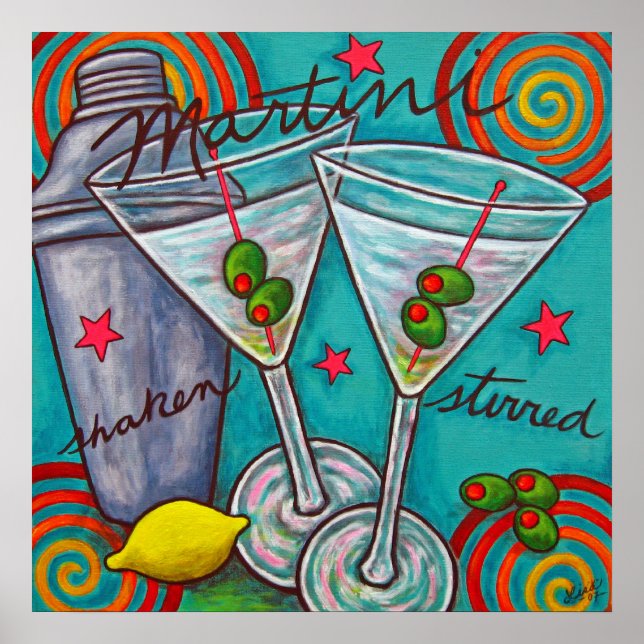 Poster Retro Martini par Lisa Lorenz (Devant)