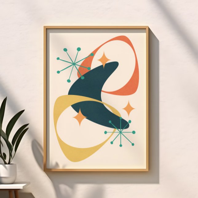 Poster Rétro Moderne du Milieu du Siècle Abstrait de l'Èr (Créateur téléchargé)