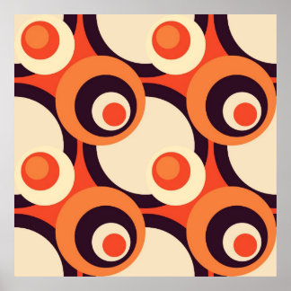 Poster Retro Orange and Brown Fifties Abstract Art