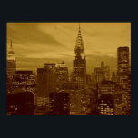 Poster Retro Pop Art New York City<br><div class="desc">New York City Midtown Image de style ancien - Vintage New York</div>