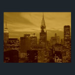 Poster Retro Pop Art New York City<br><div class="desc">New York City Midtown Image de style ancien - Vintage New York</div>