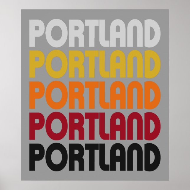 Poster Retro Portland (Devant)