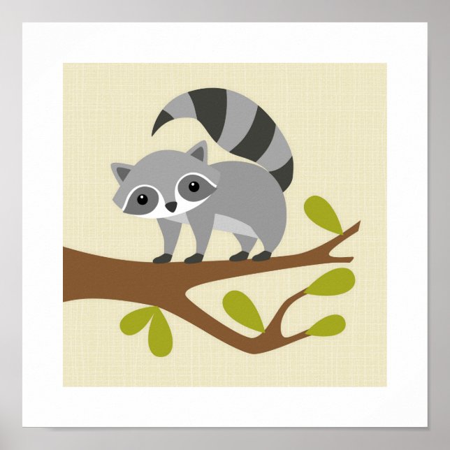 Poster Retro Racoon (Devant)