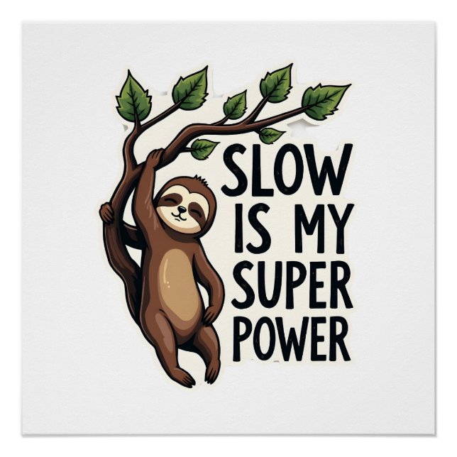 Poster Retro Sloth Quote Shirt Funny Slow Life Vintage Te (Devant)