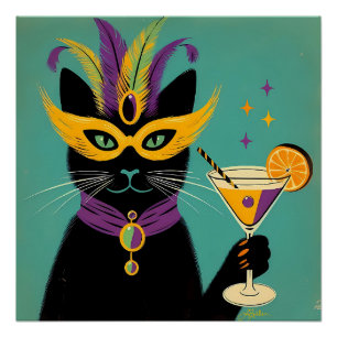 Poster Rétro Sophisticats Il est temps pour le Martini de