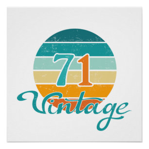 Poster Retro Sunset 71 Vintage en détresse