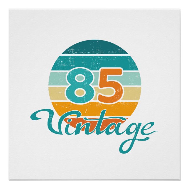 Poster Retro Sunset 85 Vintage Distressed (Devant)