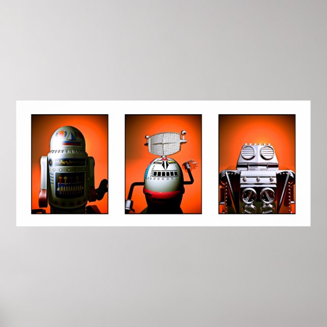 Poster Retro Toy Robot Lineup 01 (Devant)