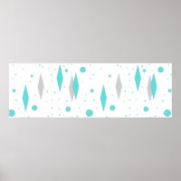 Poster Retro Turquoise Diamond & Starburst
