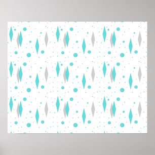 Poster Retro Turquoise Diamond & Starburst