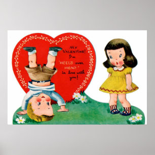 Poster Retro vintage pour enfants Valentine