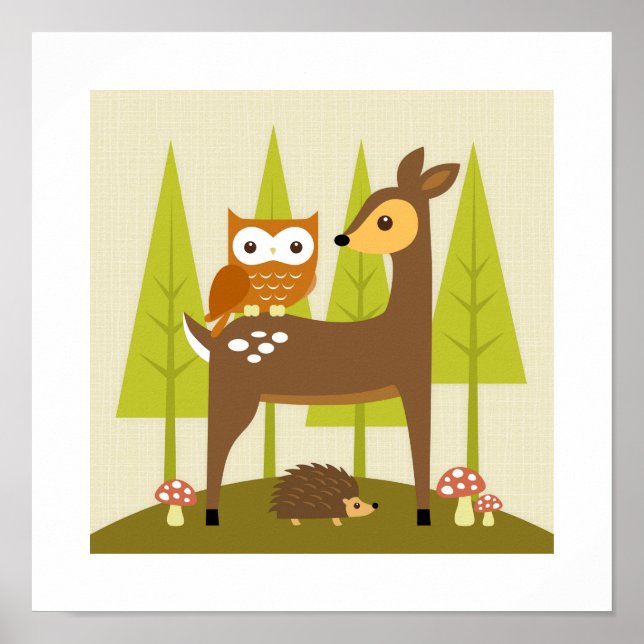Poster Retro Woodland (Devant)