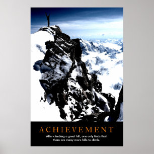 Poster Réussite motivationnelle Alpinisme au sommet