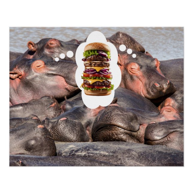 Poster Rêvant de burgers. (Devant)