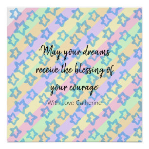 Poster Rêve d'étoile personnalisé Courage Arc-en-ciel