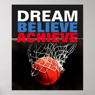 Poster Rêve Motivationnel Croire Atteindre Basketball