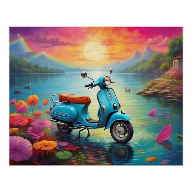 Poster Rêve vintage sur le lac enchanté (Devant)