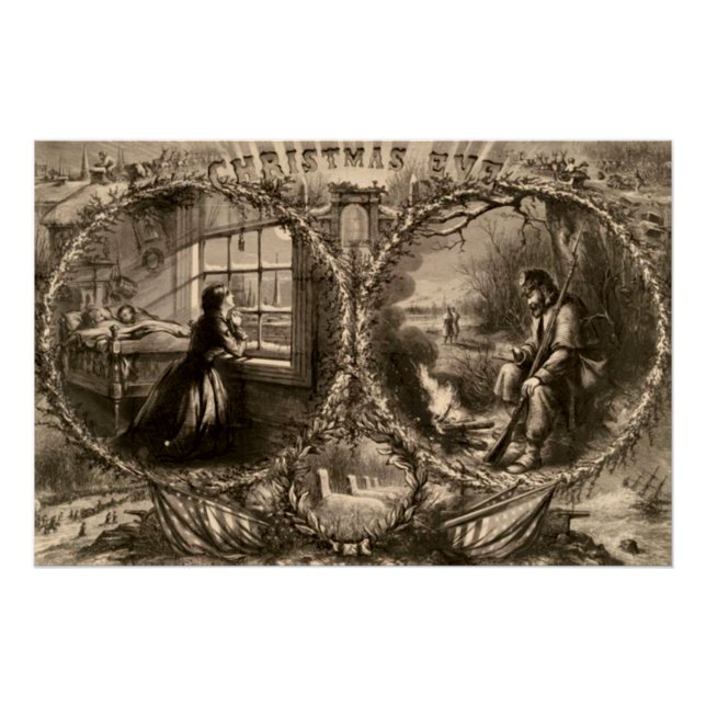 Poster Réveillon de Noël - Thomas Nast 1863 (Devant)