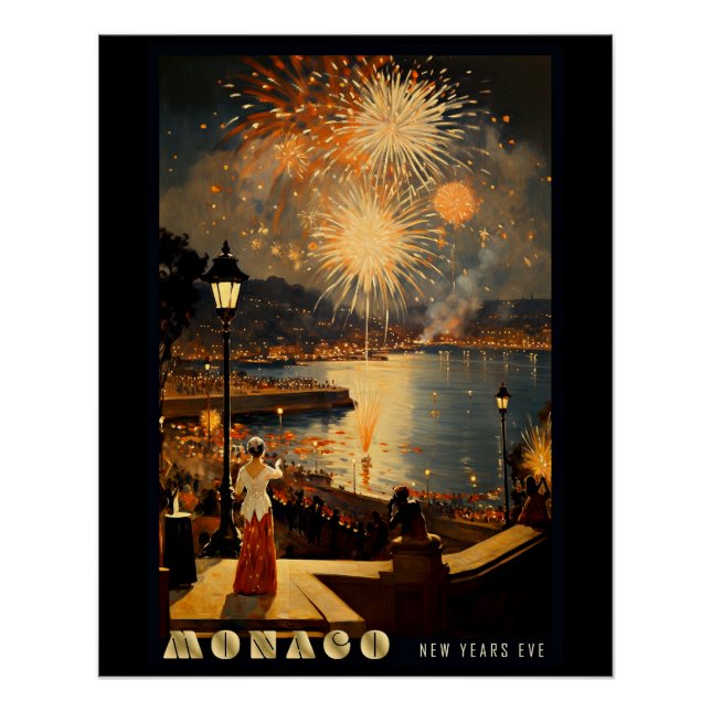 Poster Réveillon du Nouvel An à Monaco (Devant)